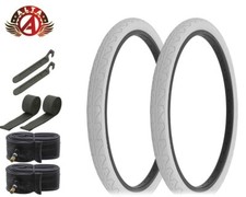 ALTA BICYCLE CRUISER DURABLE TIRE 26 x 1.95 WHITE CITY CAVALIER SLICK 8pc SET.