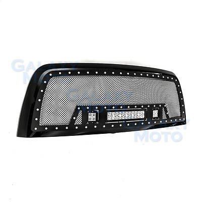 Raptor Gloss Black Mesh Grille+Shell+3x Amber LED for 09-12 Dodge RAM Raptor Gloss Black Mesh Grille+Shell+3x Amber LED for 09-12 Dodge RAM