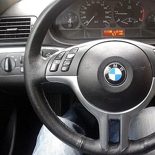 Cubierta de volante para BMW e46 - X 5 cuero genuino negro para reemplazar y coser a mano - Imagen 4 de 4