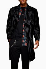 Topman Black Faux Pony Fur Double Breast Overcoat. Rrp £150