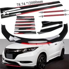 Front Bumper Lip Splitter Side Skirt Gloss Black Red For Honda HRV CRV