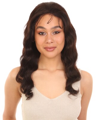 LUXLUXE Ariel 21-inches Wavy 100% Human Hair HD Lace Wig,Heat Resistant,BLH-0008