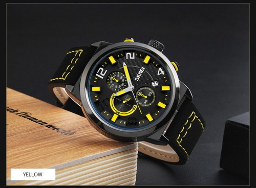 Chrono Waterproof Digital Men Strap Date SKMEI Rubber Alarm Quartz Wrist Watches - Picture 7 of 16