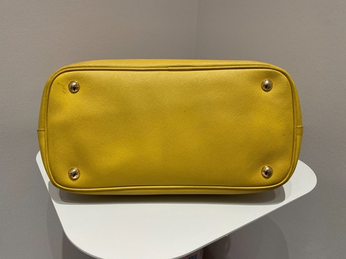 Prada Saffiano Galleria Yellow Gold Hardware Leather Handbag Tote Bag Shoulder - Picture 5 of 10