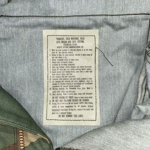 70's Military WINFIELD MFG. Original Field Pants, GI Cold