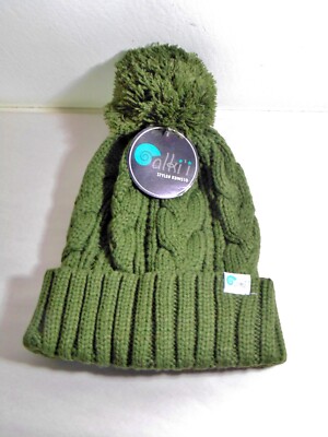 Alkii Green Pom Pom Hat KBW510