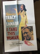 ‘I TAKE THIS WOMAN’ reprinted film poster 58cm x 37cm FREE POSTAGE