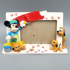 Vintage 1980 Disney Parks 3D Character 4x6 MICKEY PLUTO w/PUPPIES PICTURE FRAME