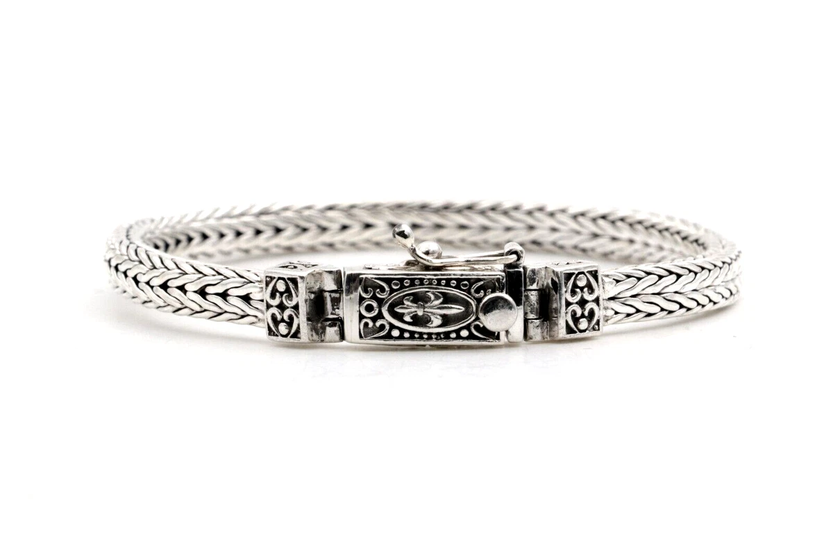 Treasure Bay Bracciale rigido da uomo in argento Sterling massiccio