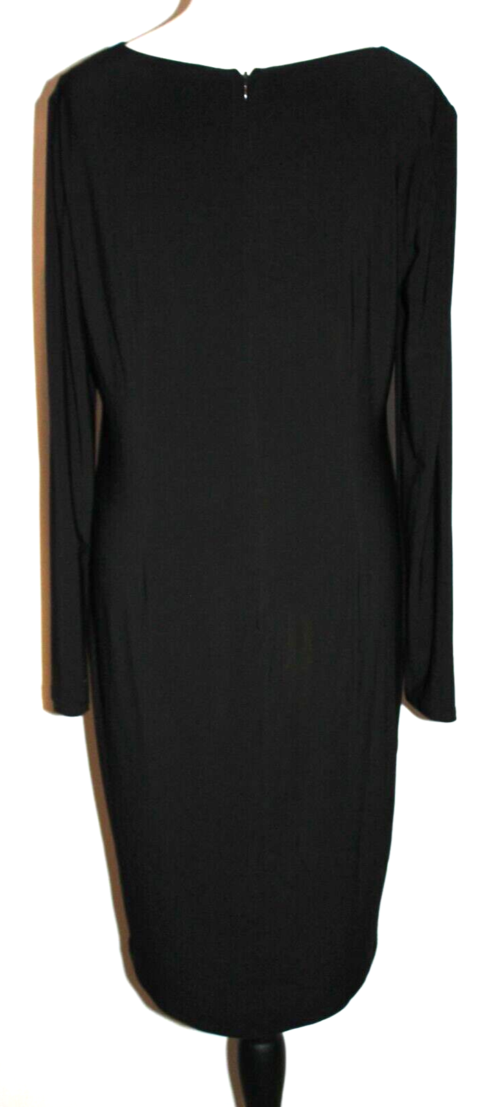 Jones New York Black Dress Size 12 Rouched Middle Career Work Long