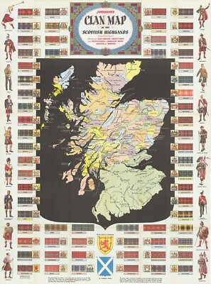 Clan Map of the Scottish Highlands Scotland Art Print Decor Poster History