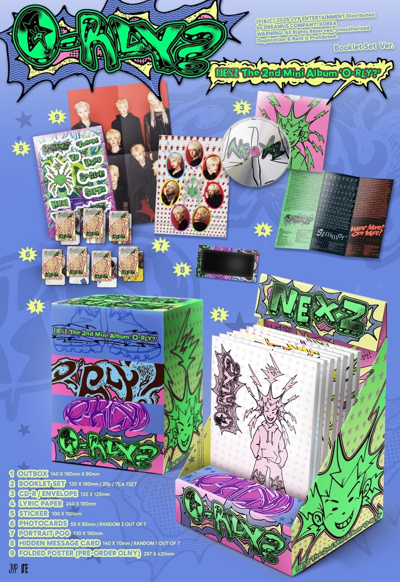 NEXZ O-RLY? 2nd Mini Album Booklet Set Ver + 2 Standard +
