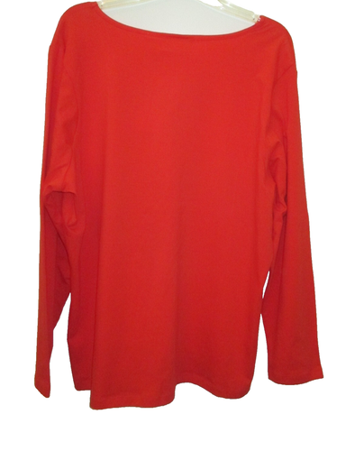 Top donna taglie forti 1X/2X vintage Liz Claiborne cotone spandex scollo a V danneggiato - Foto 6 di 8