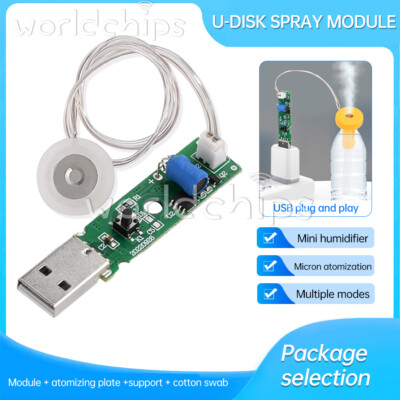 USB DC5V Ultrasonic Mist Maker Atomizing Module Humidifier DIY Kits 108KHZ