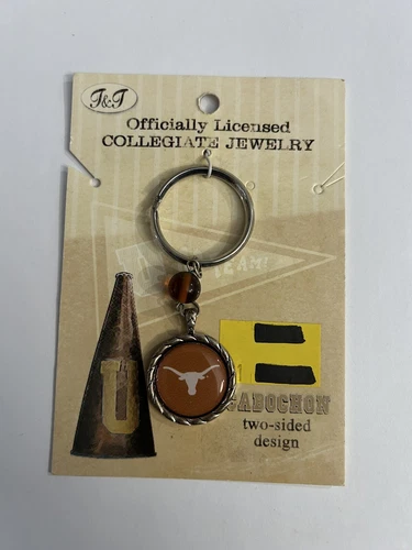 University of Texas Longhorns Keychain Cabochon 2-Side Design Treasures Trinkets
