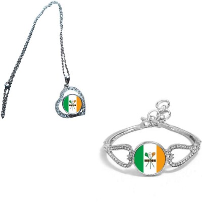 2er Set Armband Ostern aufgeht silberfarben Herz Diamant + Halskette und Tasche