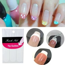 1-5Pcs 48 Pcs French Manicure Nail Art Tips Form Guide Sticker B1X0] Polis S8Q9