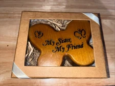 New Abbey Press Wooden Butterfly My Sister My Friend Shelf Sitter in Box