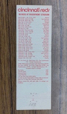 1980 Cincinnati Reds Baseball MLB Schedule Matchbook Cover