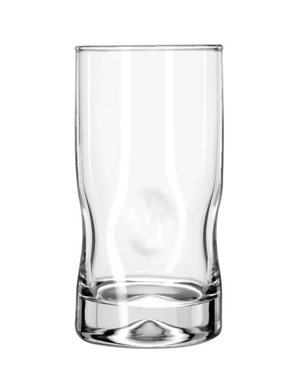 Libbey Crisa Hand Blown Clear 6-Inch Pinched Thumb Dimple Tumblers