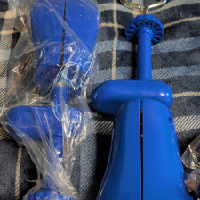 Blue Plastic Shoe Stretcher Set with Accessories and Instructions