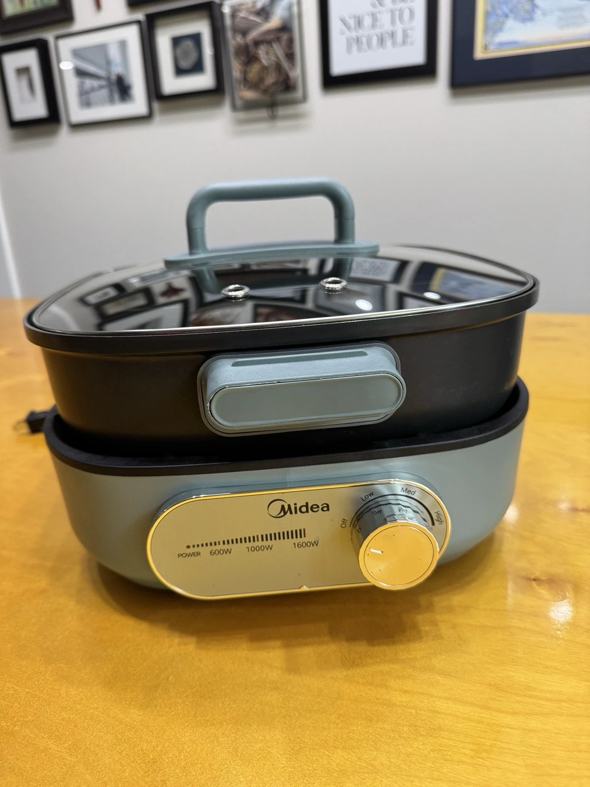 Midea Dual- Zone Hot Pot 6.3QT Dishwasher Safe. Non-stick Ceramic Coating