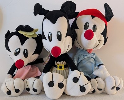 Vintage The Animaniacs Plush Complete Set Yakko Wakko & Dot Bean Bag with Tags
