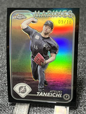 /10 WBC/MLB NEXT Atsuki Taneichi Lotte Marines Black Refractor Topps NPB 2024 RC