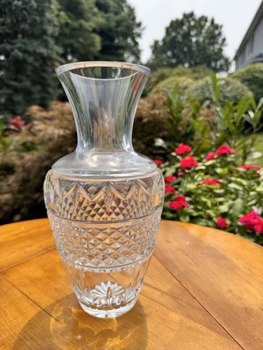 Vintage Waterford Crystal 10” Ballina Flower Vase Seahorse Mark