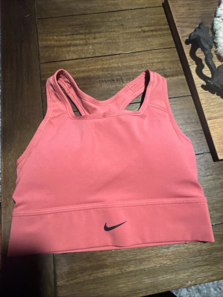 Nike Women's Sports Bra CZ4496 Small Support Padded Longline Athletic Logo Bra - Image 2 of 4