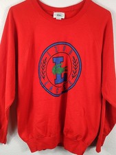 VINTAGE Lacoste Izod Sweater V-Neck Mens XL20 Red Cotton Blend Logo Made in USA