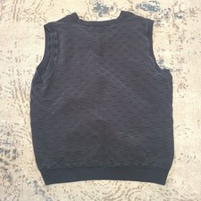 Vintage Roche Knit Vest Checker Pattern Size XL 100% Cotton