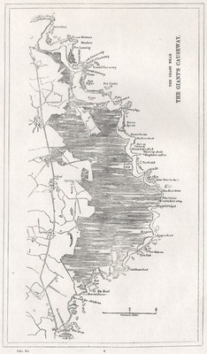 The coast near The Giant's Causeway. Ulster, Ireland 1835 old antique map