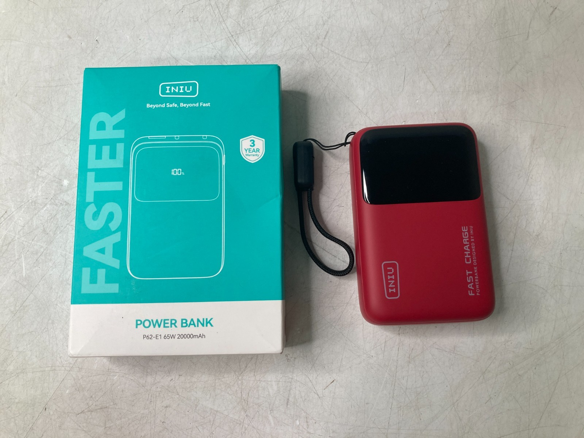 INIU P62-E1 Power Bank 20000mAh 65W Ultra Compact USB C Portable