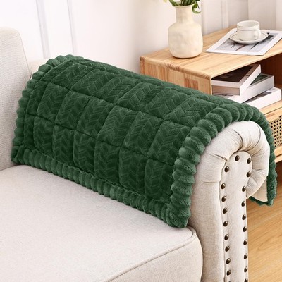 Smiry Non Slip Couch Armrest Covers for Dogs, Fuzzy Pet Couch Arm Covers for Sof