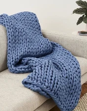 NEW Bearaby Cotton Organic Hand-Knit Weighted Blanket 15Ib 37"x65" Magnolia