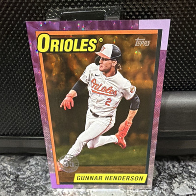 Topps 2025 Series 1 Gunnar Henderson Orioles 1990 Topps T90-32 Purple 42/50