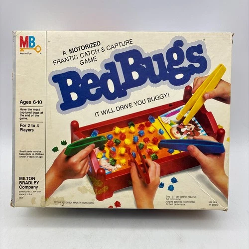 VINTAGE Bed Bugs Game COMPLETE WORKS Milton Bradley 1985 Classic Family Kids