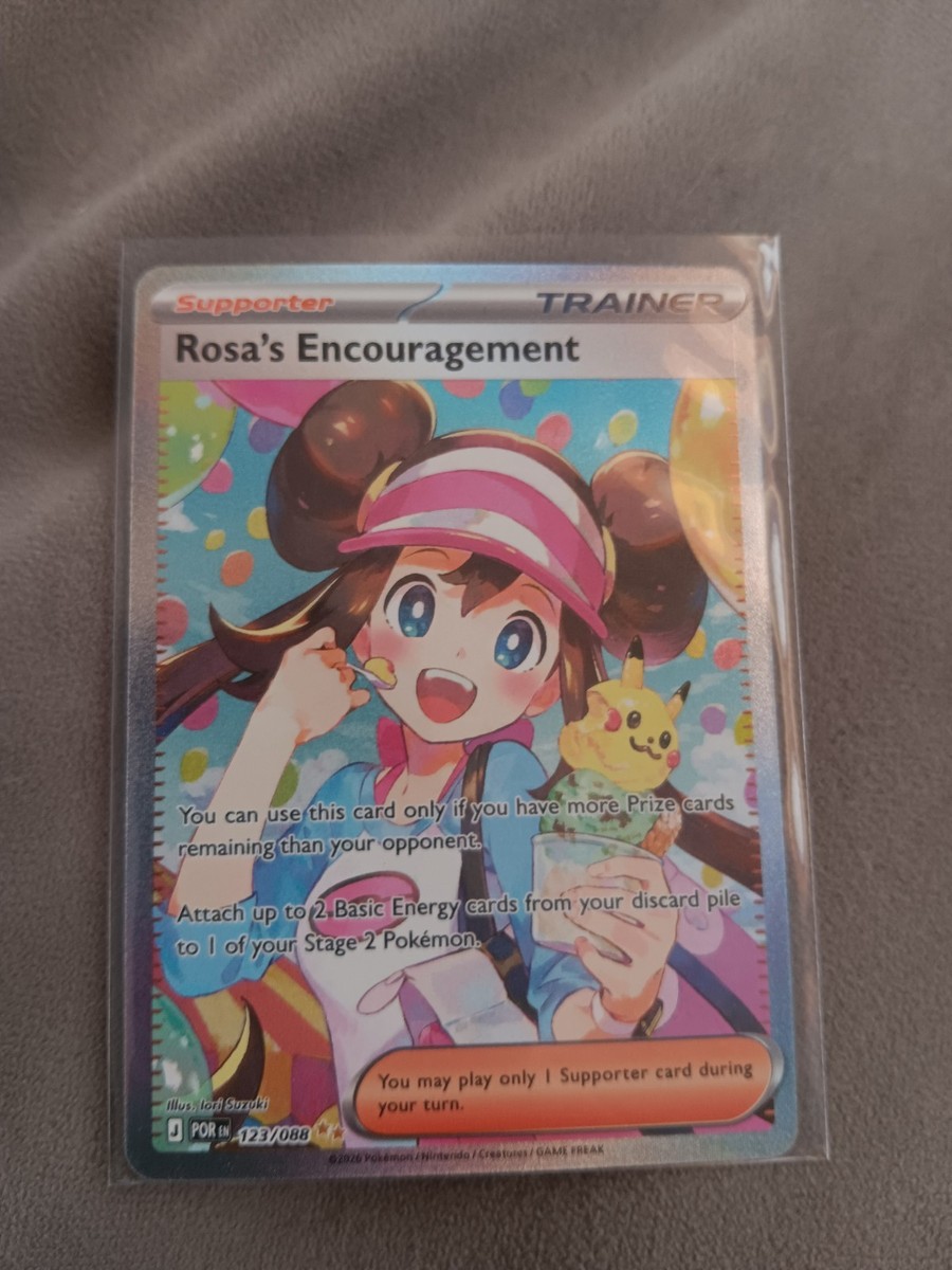 Pokémon Rosa's Encouragement Trainer Supporter Full Art Holo 123