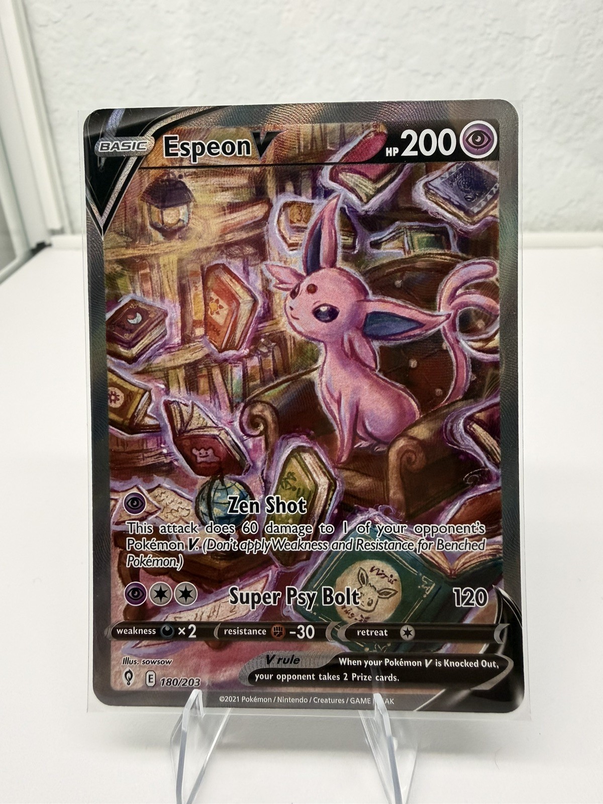 The Pokémon Company Espeon V 180/203 Evolving Skies Ultra Rare Full Art Holo NM