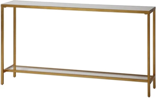 Hayley 60" Glass and Gold Console Table by  - Elegant Home Accent - Picture 4 of 8