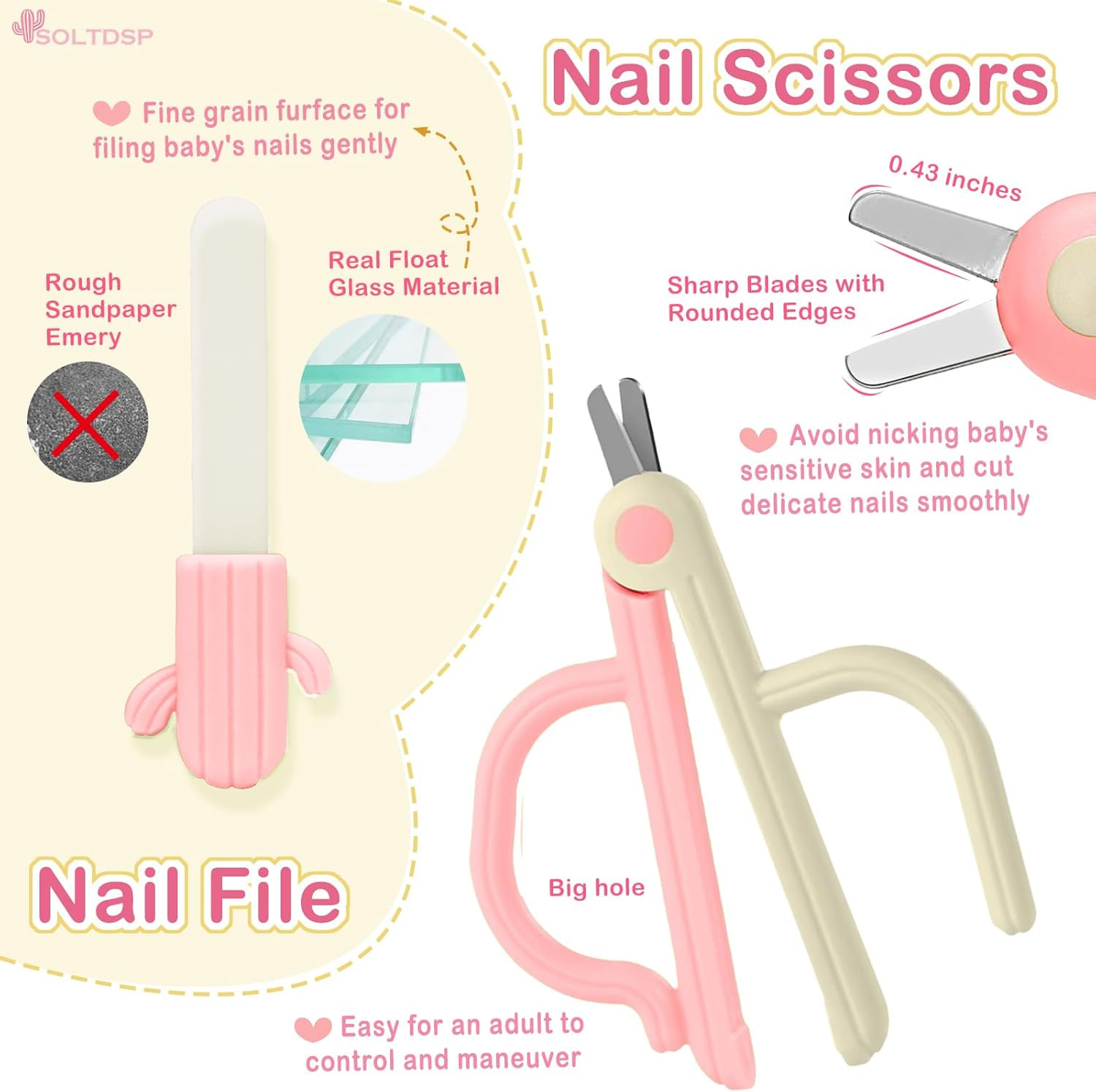 как выглядит 5-In-1 Baby Nail Kit with Storage Case, Cactus Theme Design Including Baby Nail фото