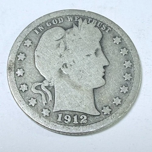 1912 Barber Quarter - 25c - 90% Silver - Circulated Coin #5603