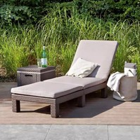 Keter Daytona Rattan Effect Sun Lounger - Brown