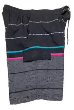 George Men's Swim Trunks Small 28/30 Black Drawstring Beach