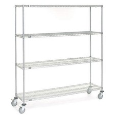 Nexel Chrome Wire Shelf Truck 72x18x80 1200 Pound Capacity with Brakes