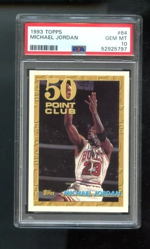 1993-94 Topps #64 Michael Jordan PSA 10 Graded Basketball Card 50 Point Club NBA