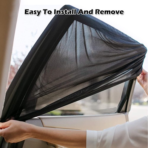 2PC Car Side Window Sun Shade Mesh Screen Cover Anti-Mosquito Bug Net UV Protect - Picture 8 of 10