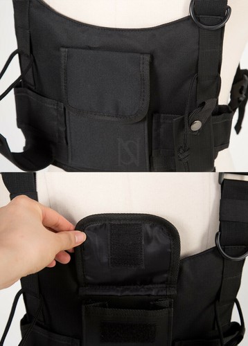 NewStylish Herren Mode Techwear schwarze Weste - Bild 8 von 10
