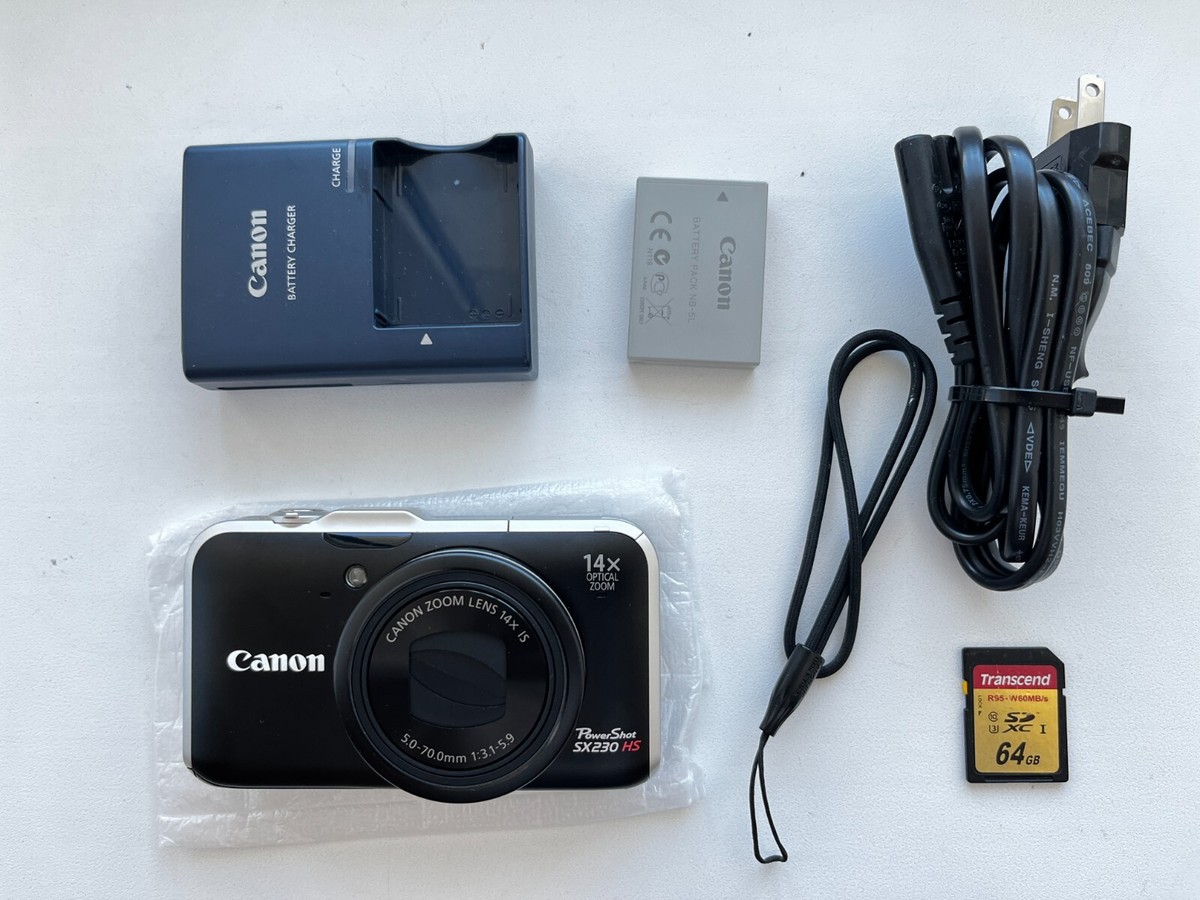 Canon PowerShot SX230 HS 12.1MP Digital Camera - Black for Canon PowerShot SX230 HS 12.1MP Digital Camera - Black for